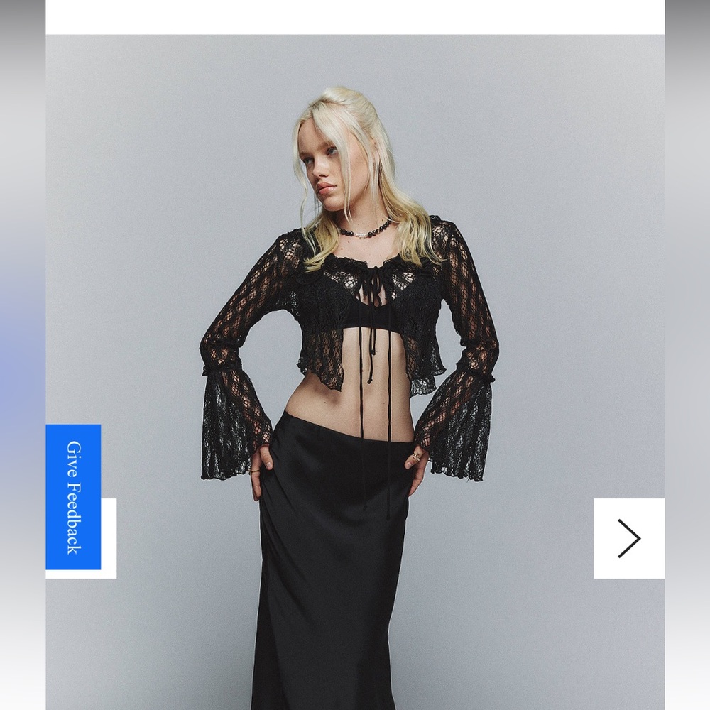 Urban outfitters cropped lace top